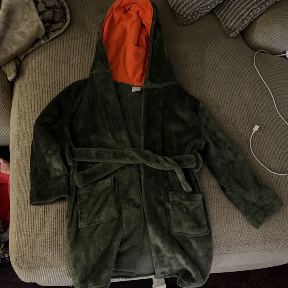 Wonder Nation Green Robe with Orange Trim